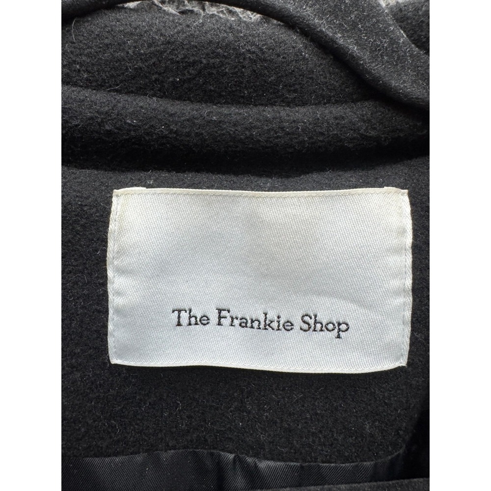 The Frankie Shop Double-Breasted Belted Trench Coat Black Womens Size L/XL - Picture 8 of 16
